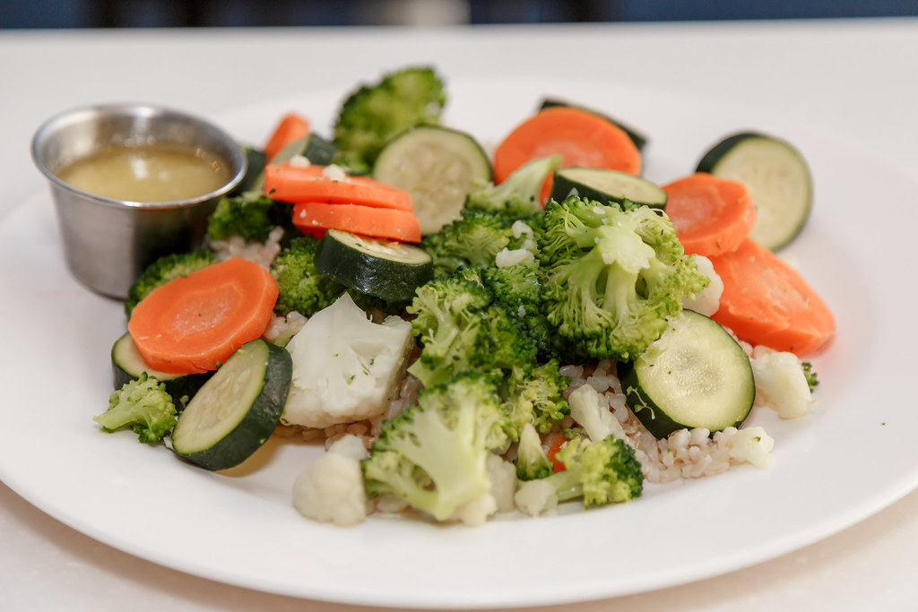 Professional kitchen team preparing event food